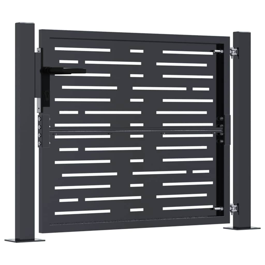 Gartentor Anthrazit 100x75 cm Stahl Quadratisches Design