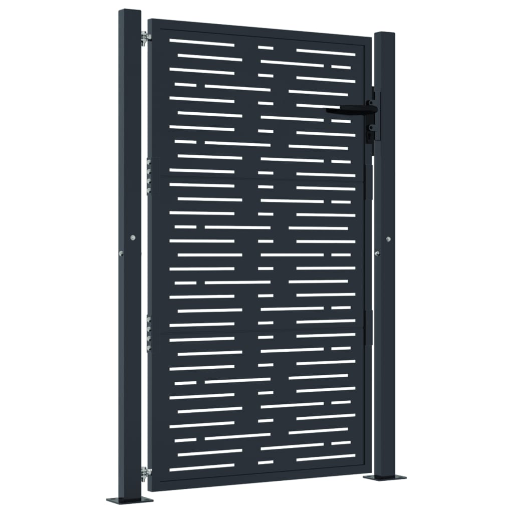 Gartentor Anthrazit 100x125 cm Stahl Quadratisches Design