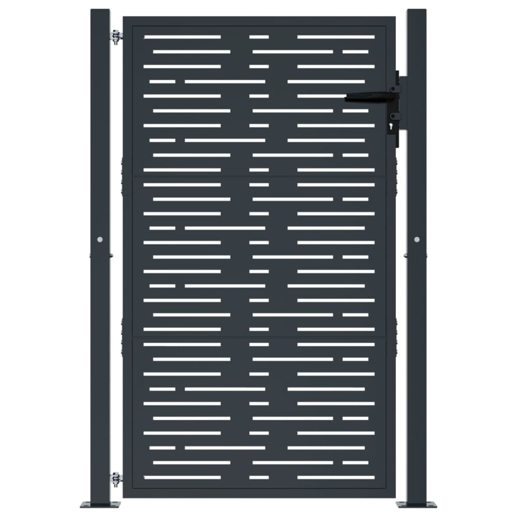 Gartentor Anthrazit 100x125 cm Stahl Quadratisches Design