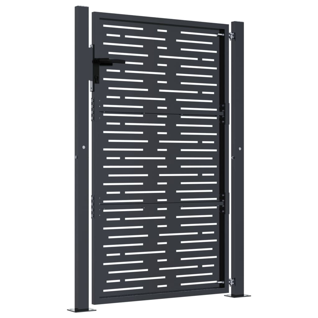 Gartentor Anthrazit 100x125 cm Stahl Quadratisches Design