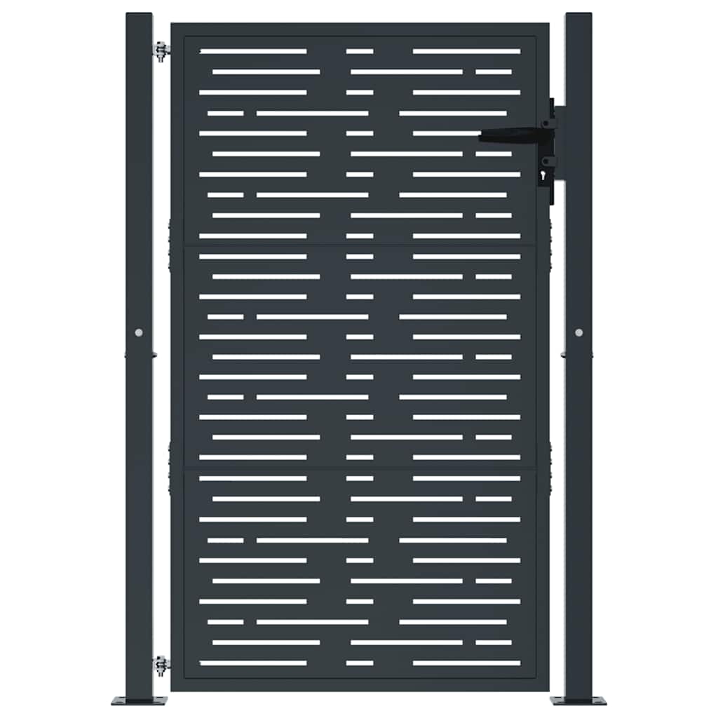 Gartentor Anthrazit 100x150 cm Stahl Quadratisches Design