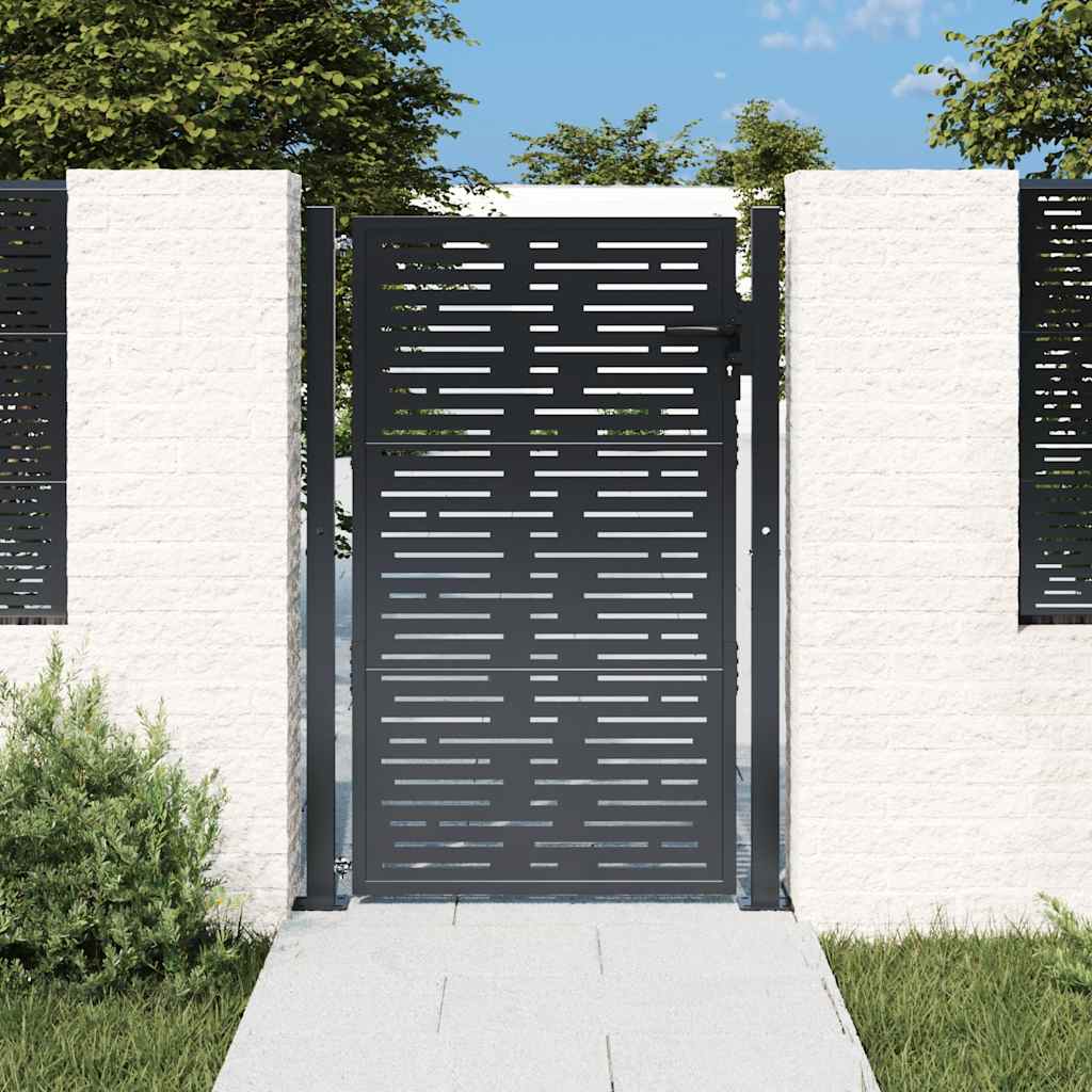 Gartentor Anthrazit 100x150 cm Stahl Quadratisches Design