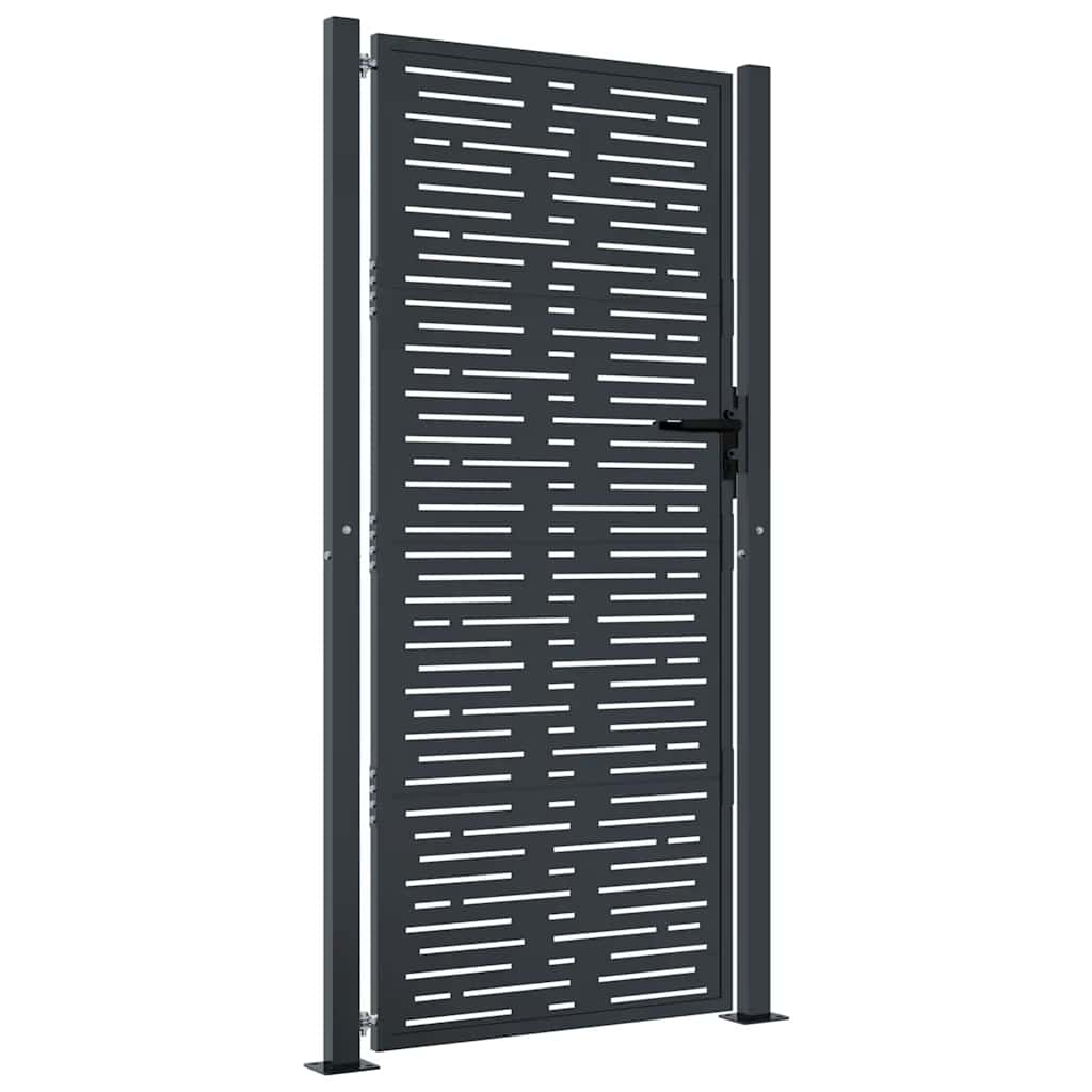 Gartentor Anthrazit 100x200 cm Stahl Quadratisches Design