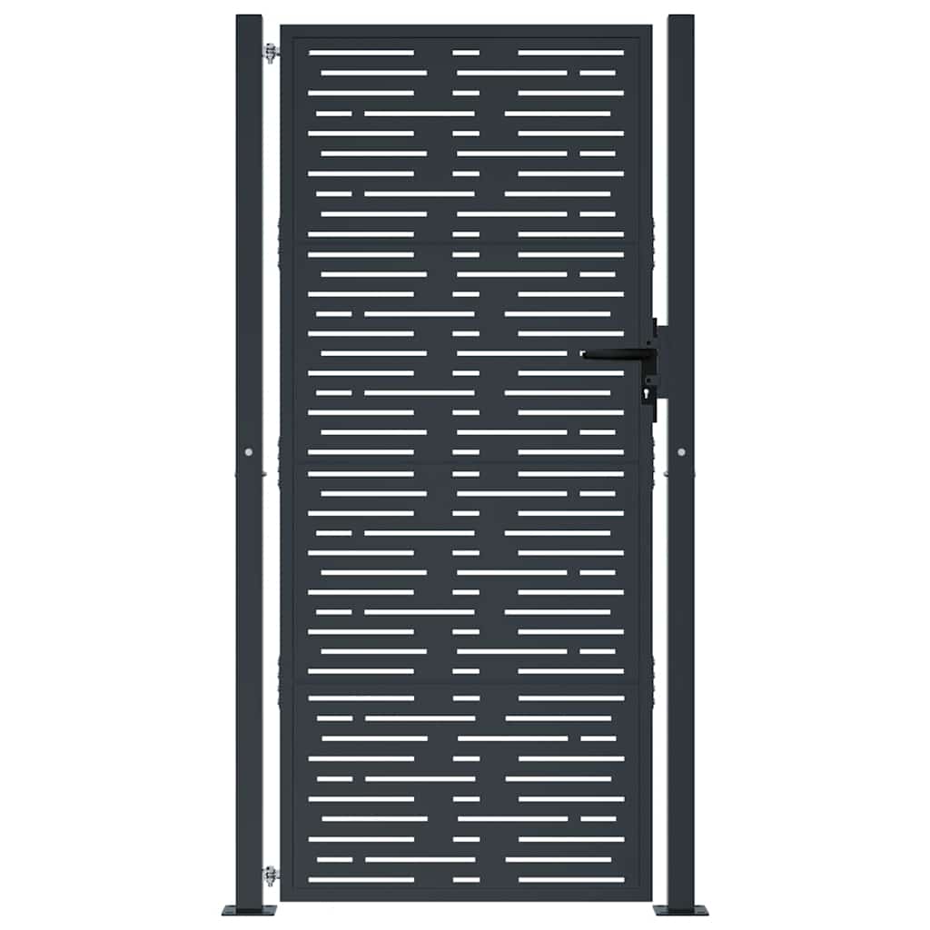 Gartentor Anthrazit 100x200 cm Stahl Quadratisches Design
