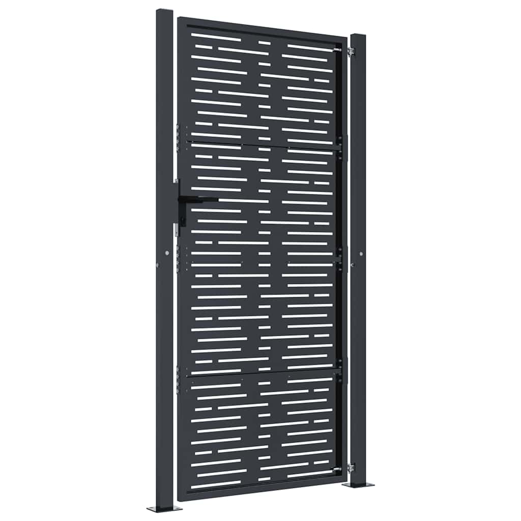 Gartentor Anthrazit 100x200 cm Stahl Quadratisches Design