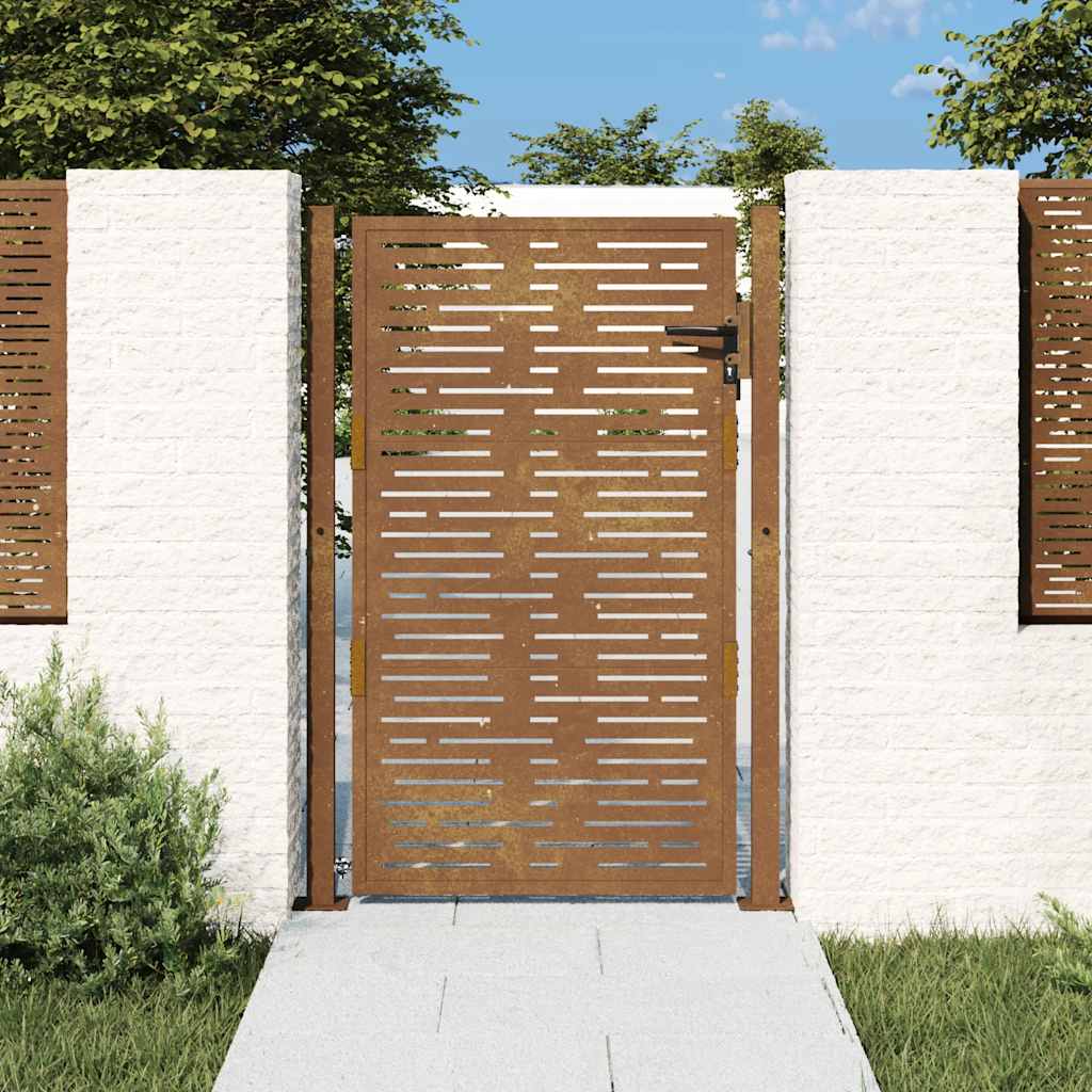Gartentor 100x125 cm Cortenstahl Quadratisches Design