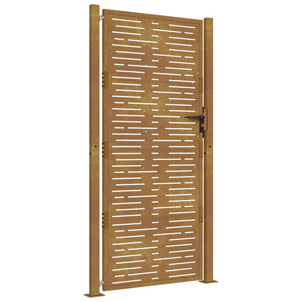 Gartentor 100x175 cm Cortenstahl Quadratisches Design