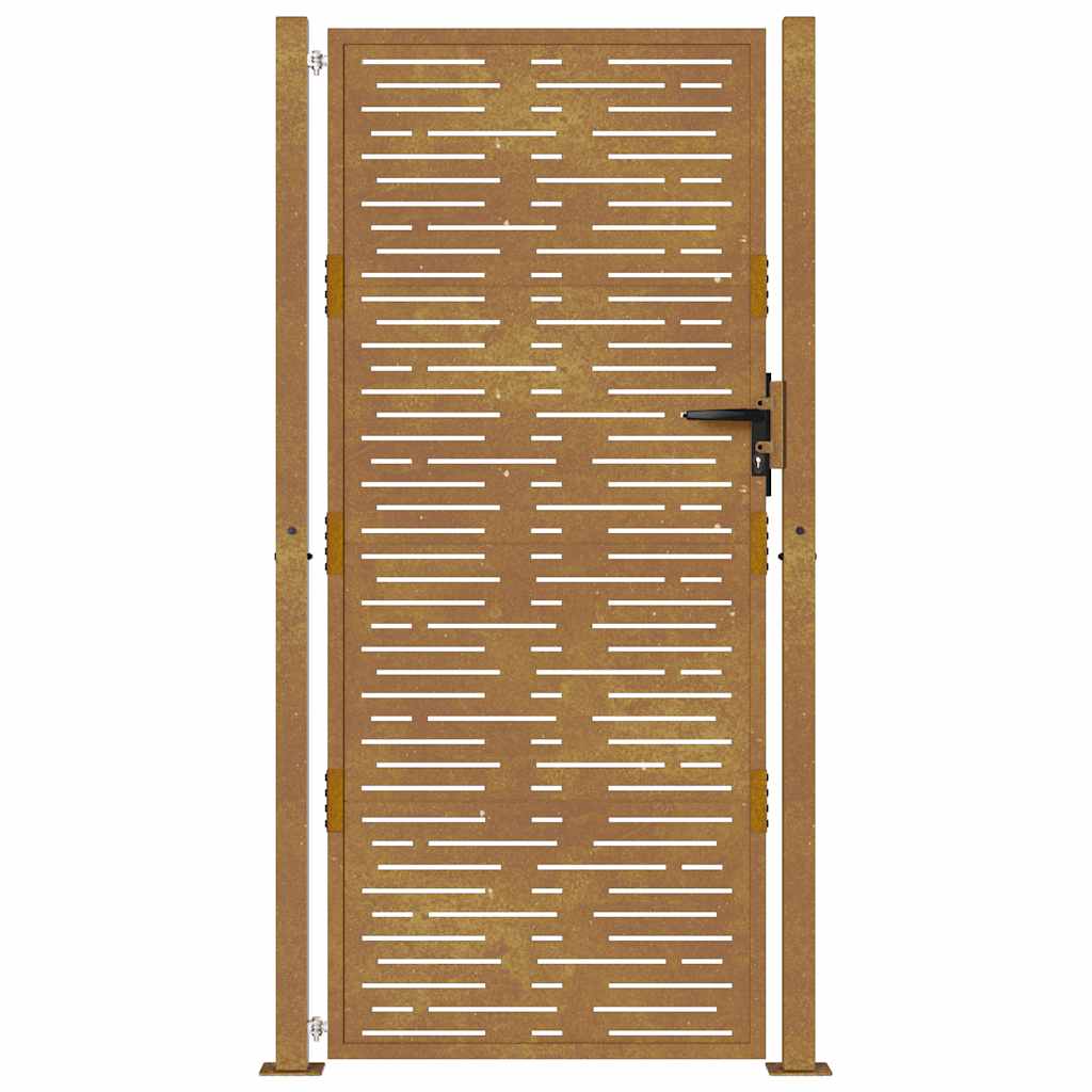 Gartentor 100x175 cm Cortenstahl Quadratisches Design