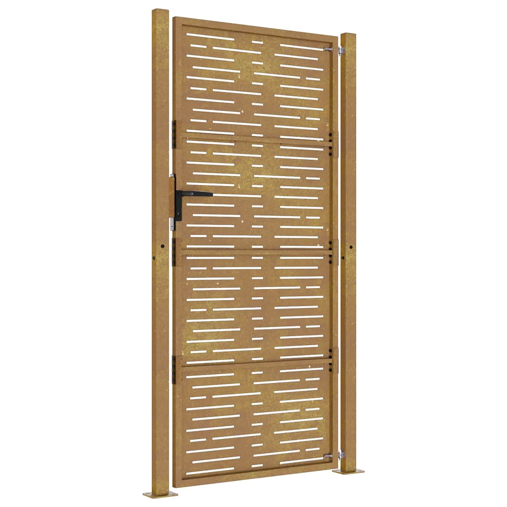Gartentor 100x175 cm Cortenstahl Quadratisches Design