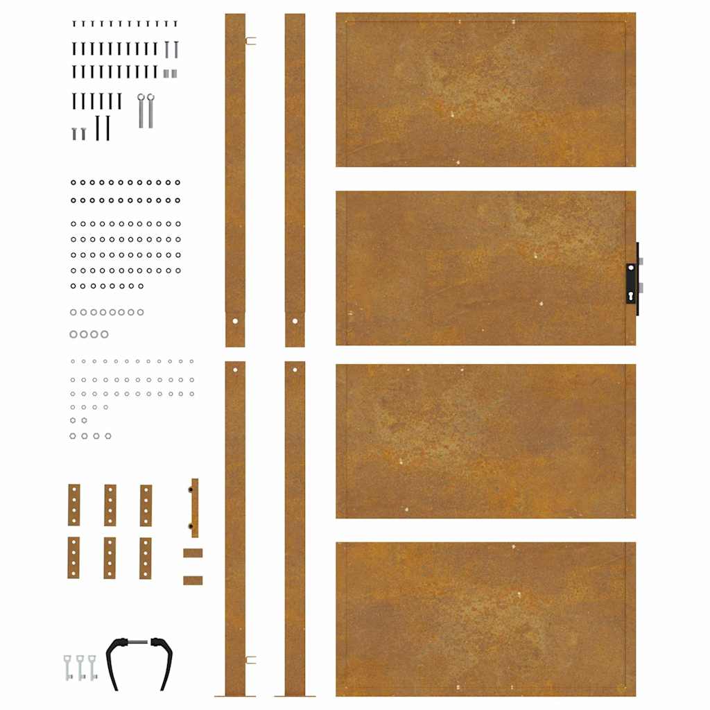 Gartentor 100x200 cm Cortenstahl
