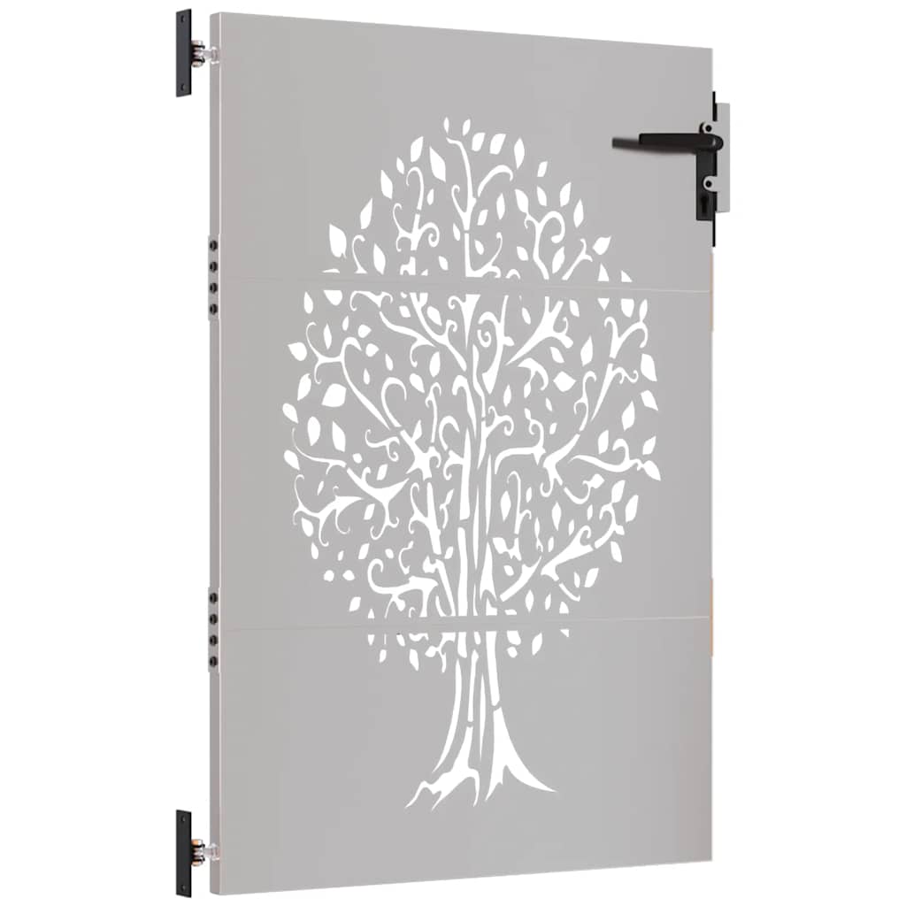 Gartentor 85x125 cm Cortenstahl Baum-Design