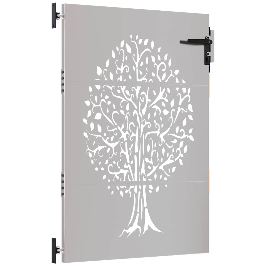 Gartentor 85x150 cm Cortenstahl Baum-Design