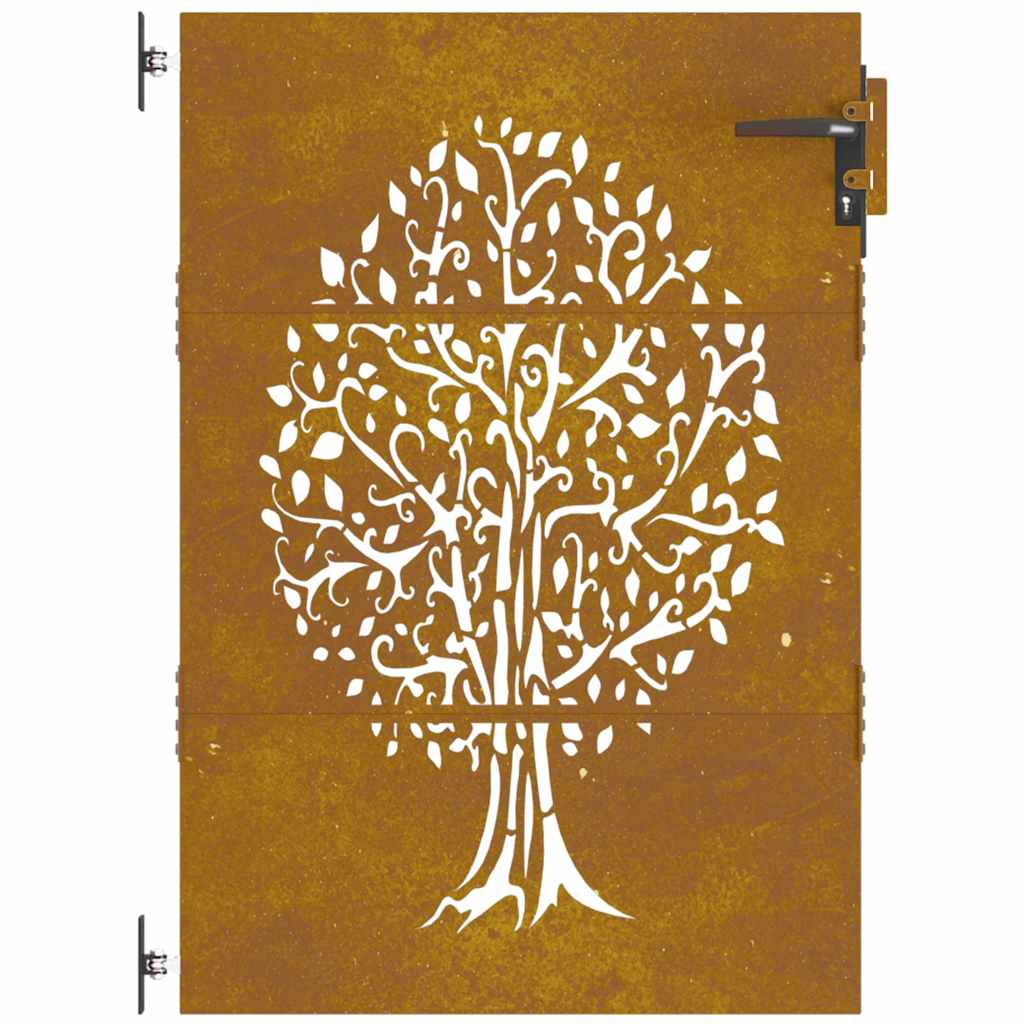 Gartentor 85x150 cm Cortenstahl Baum-Design
