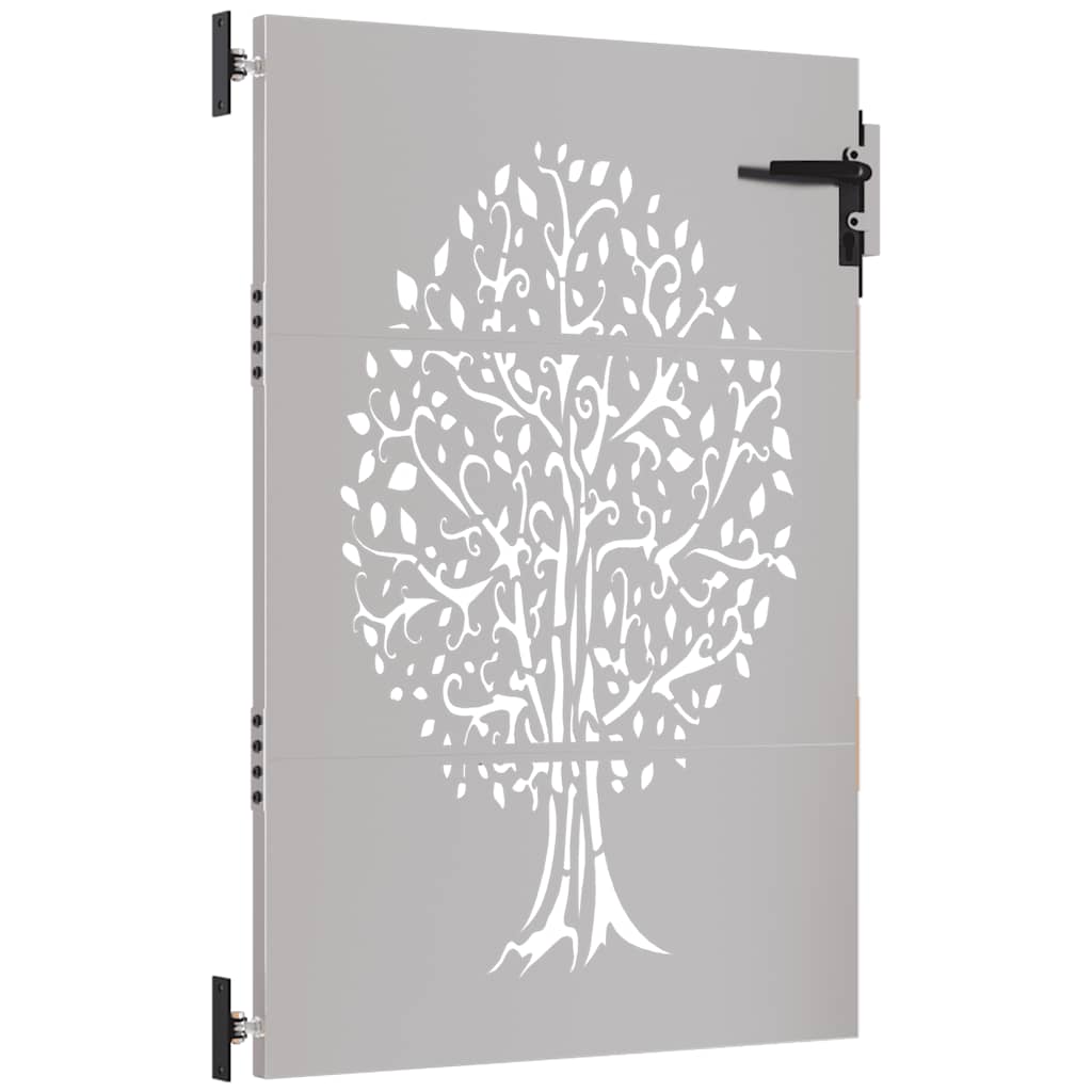 Gartentor 85x150 cm Cortenstahl Baum-Design