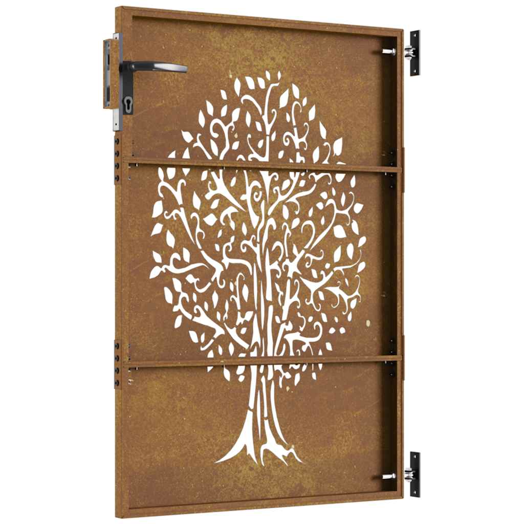 Gartentor 85x150 cm Cortenstahl Baum-Design