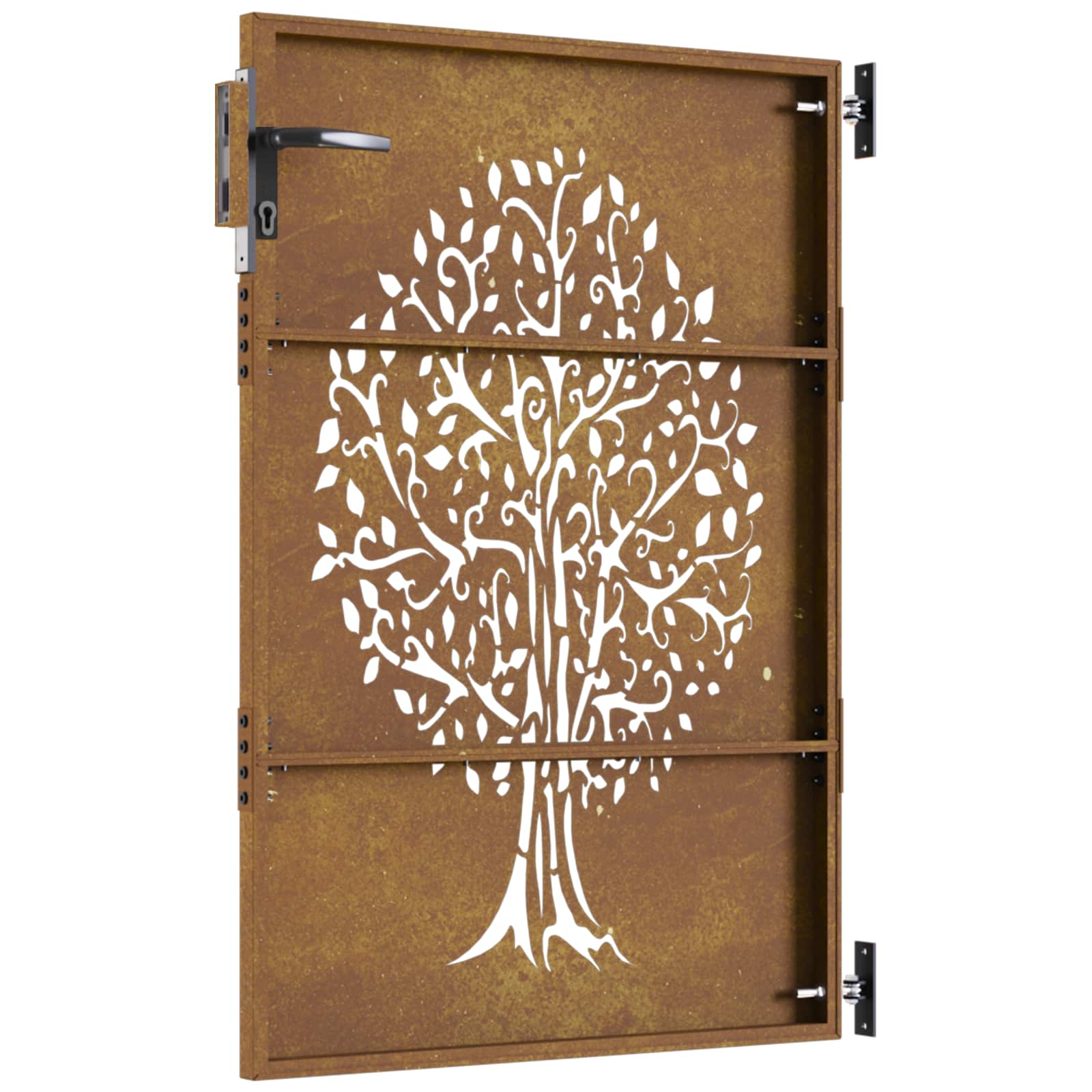 Gartentor 85x150 cm Cortenstahl Baum-Design