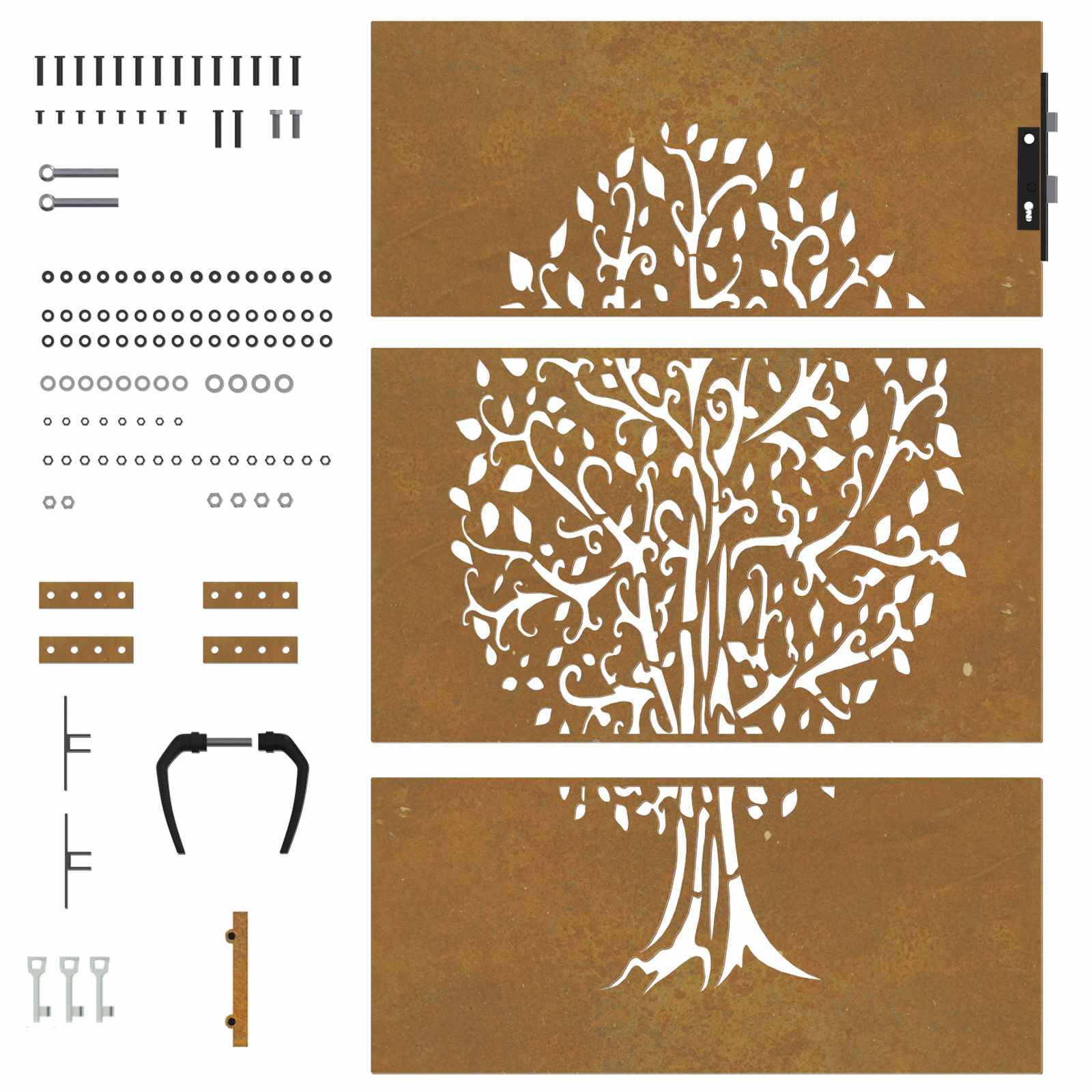 Gartentor 85x150 cm Cortenstahl Baum-Design