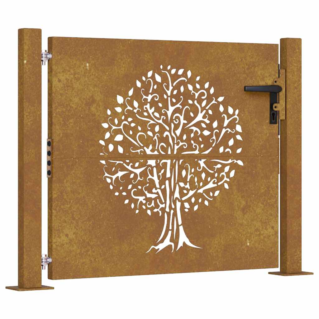 Gartentor 100x75 cm Cortenstahl Baumdesign