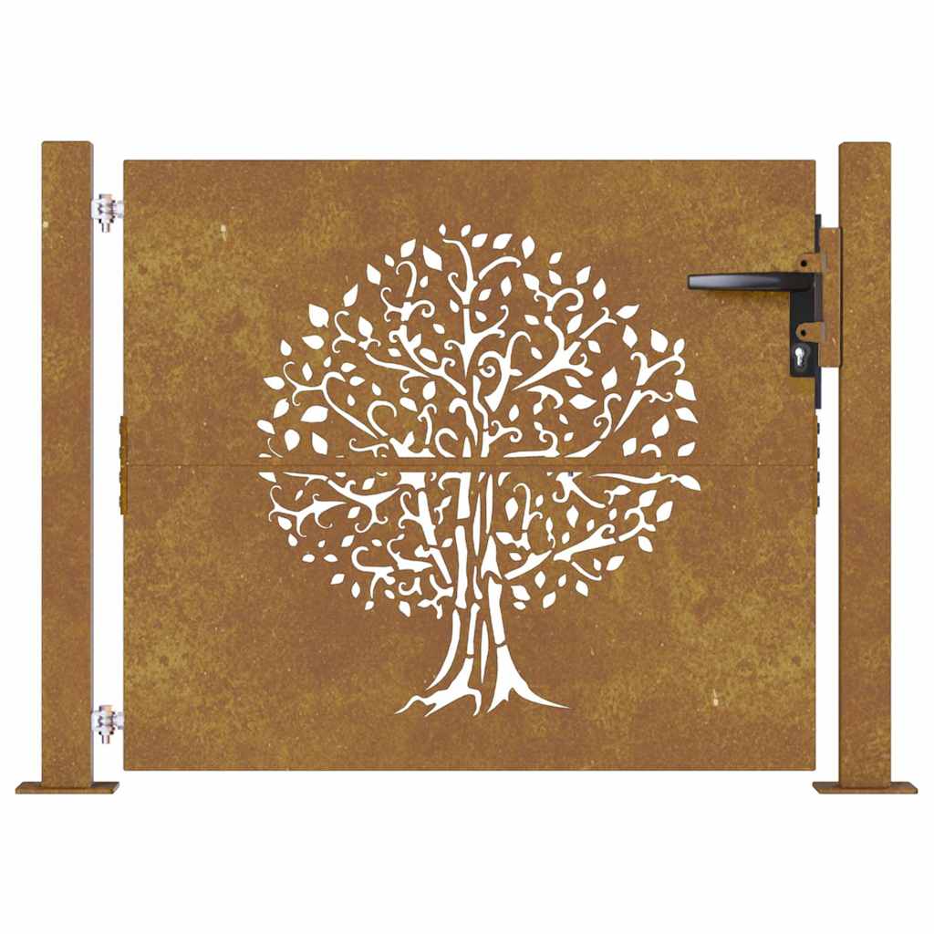 Gartentor 100x75 cm Cortenstahl Baumdesign