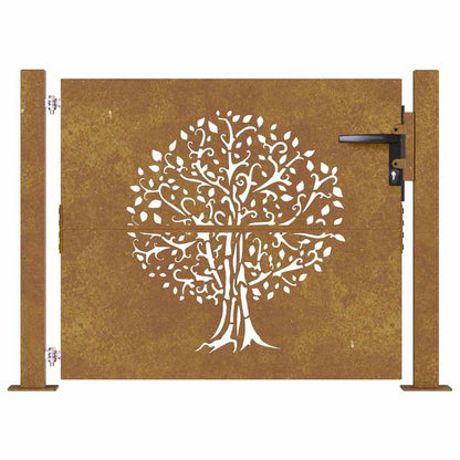 Gartentor 100x75 cm Cortenstahl Baumdesign