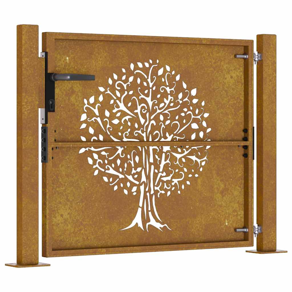 Gartentor 100x75 cm Cortenstahl Baumdesign