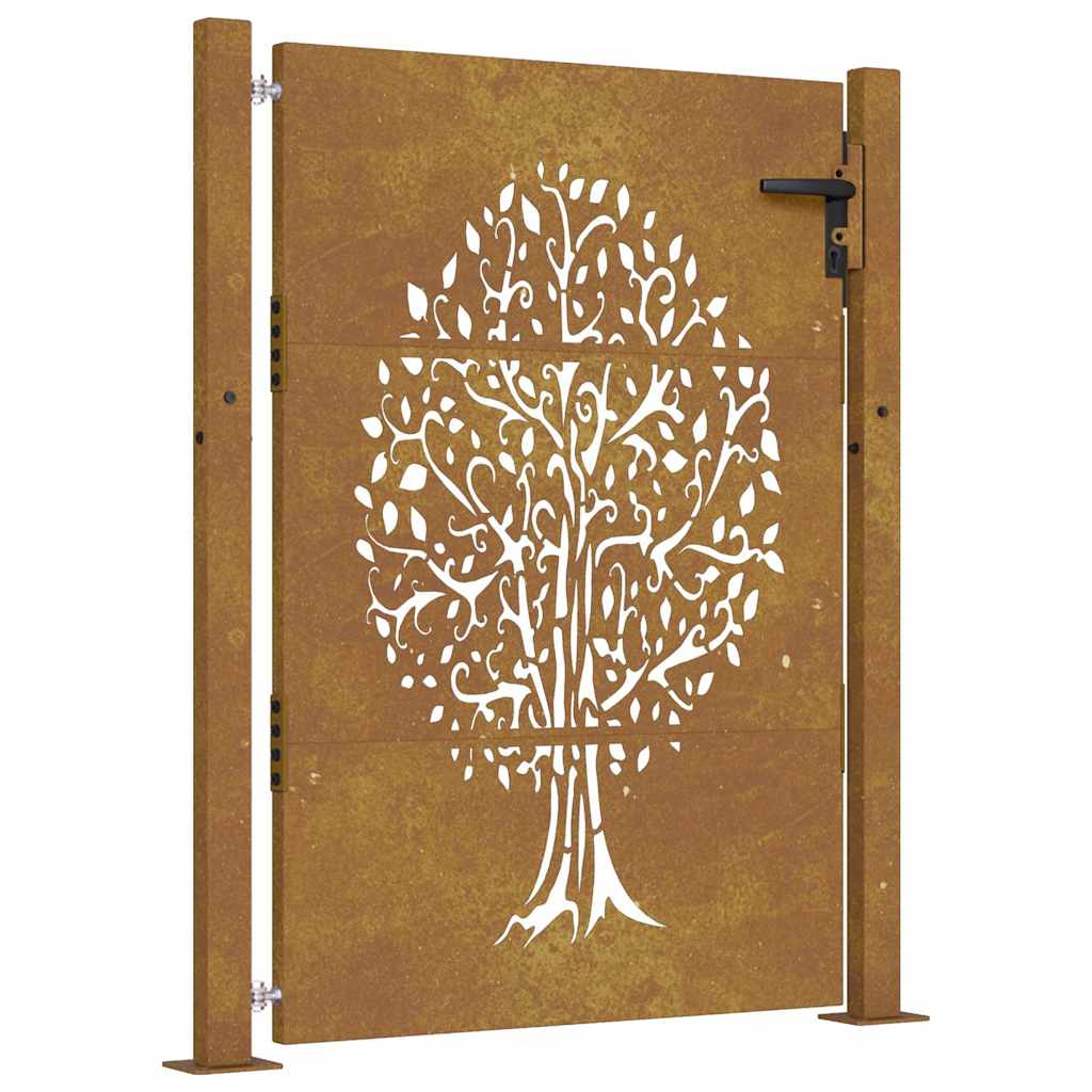 Gartentor 100x150 cm Cortenstahl Baumdesign