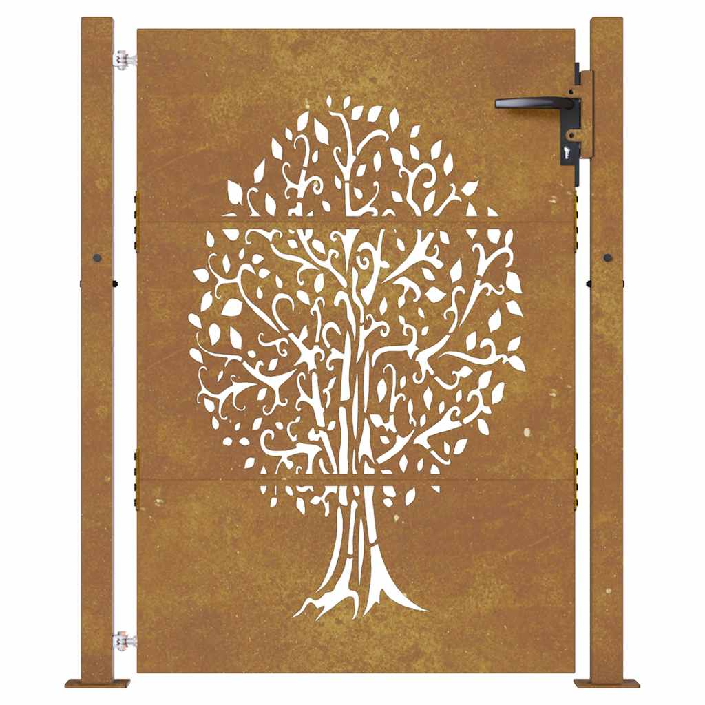 Gartentor 100x150 cm Cortenstahl Baumdesign