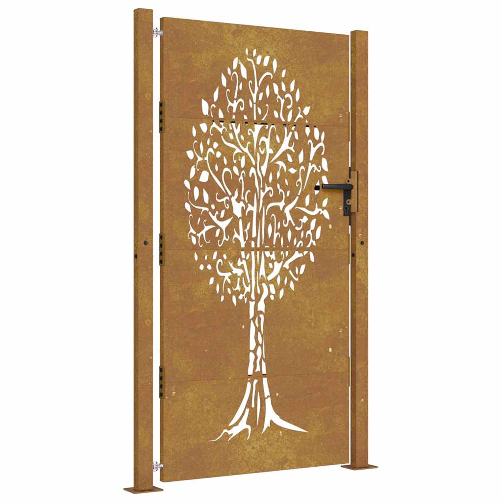 Gartentor 100x175 cm Cortenstahl Baumdesign