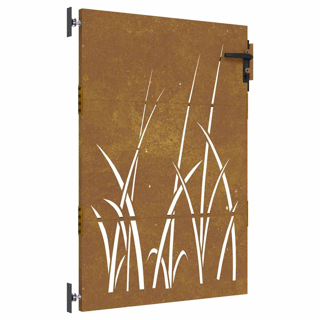 Gartentor 85x125 cm Cortenstahl Gras-Design
