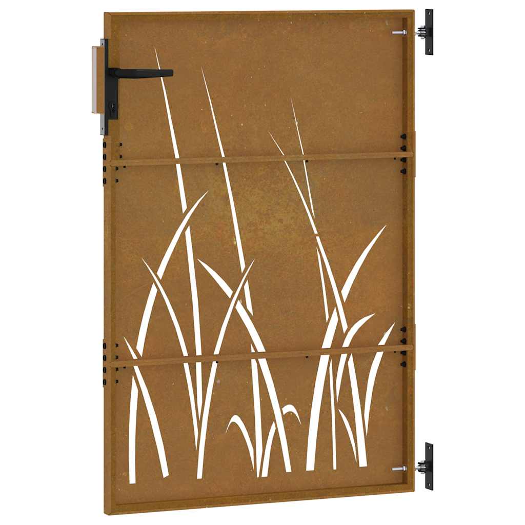 Gartentor 85x125 cm Cortenstahl Gras-Design