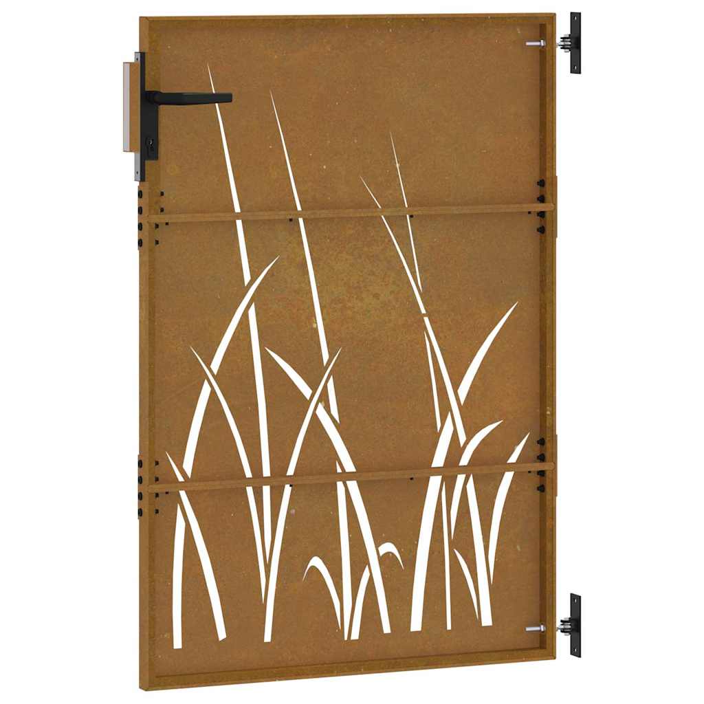 Gartentor 85x150 cm Cortenstahl Gras-Design