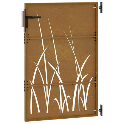 Gartentor 85x150 cm Cortenstahl Gras-Design
