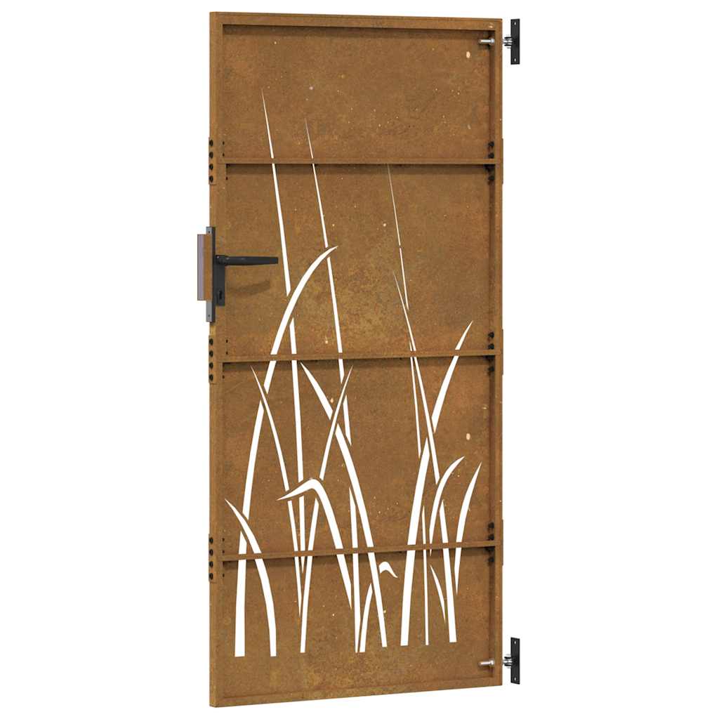 Gartentor 85x175 cm Cortenstahl Gras-Design