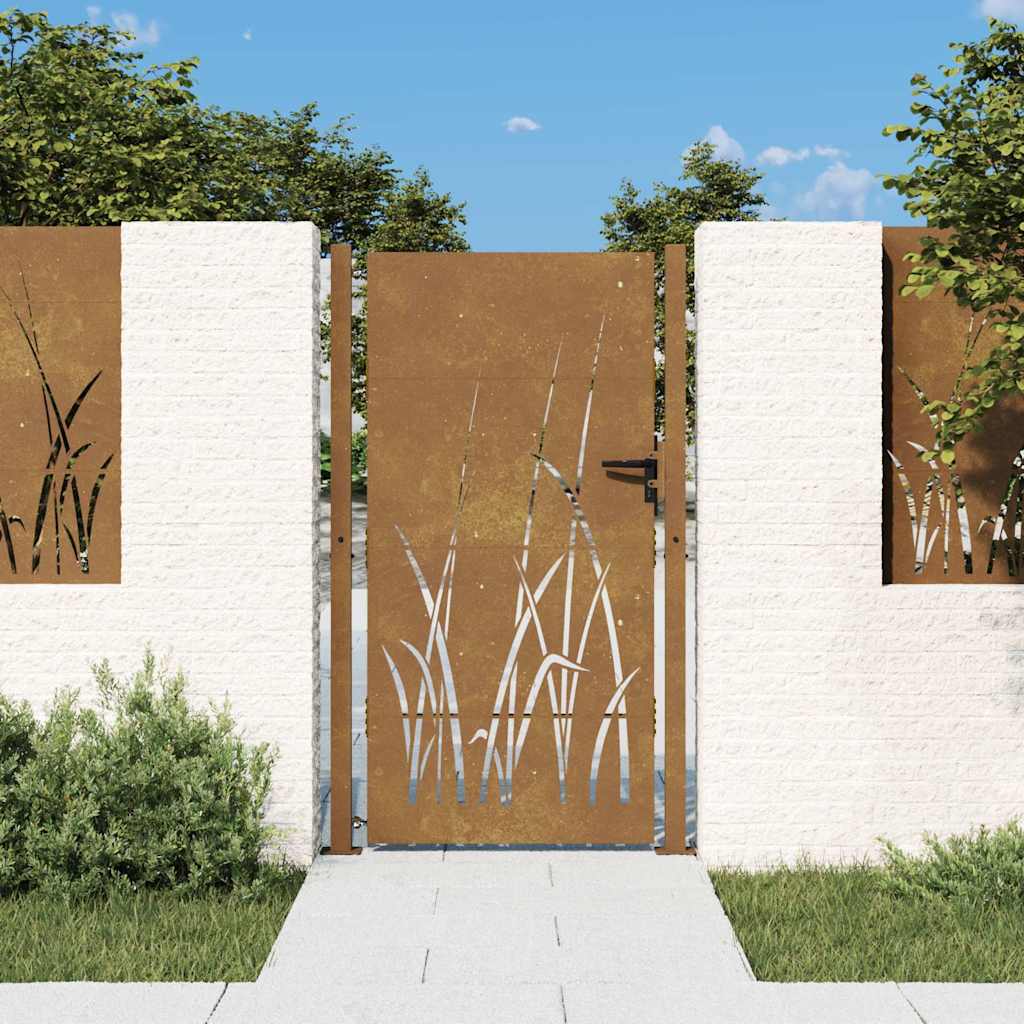 Gartentor 100 x 175 cm Pulverbeschichteter Stahl Abschließbar