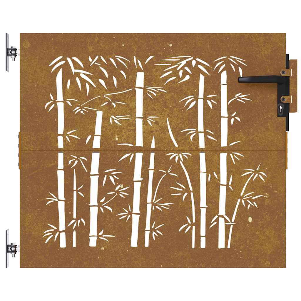 Gartentor 85x75 cm Cortenstahl Bambus-Design
