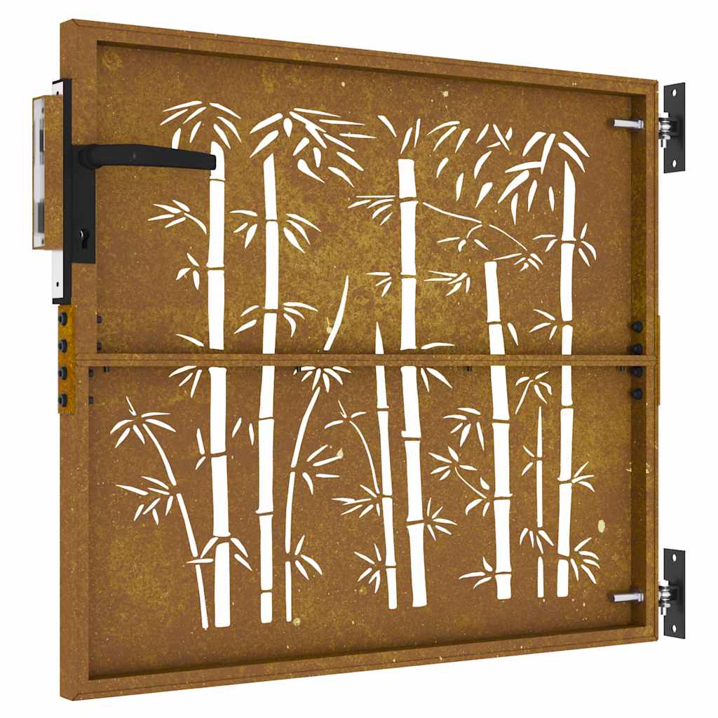 Gartentor 85x75 cm Cortenstahl Bambus-Design