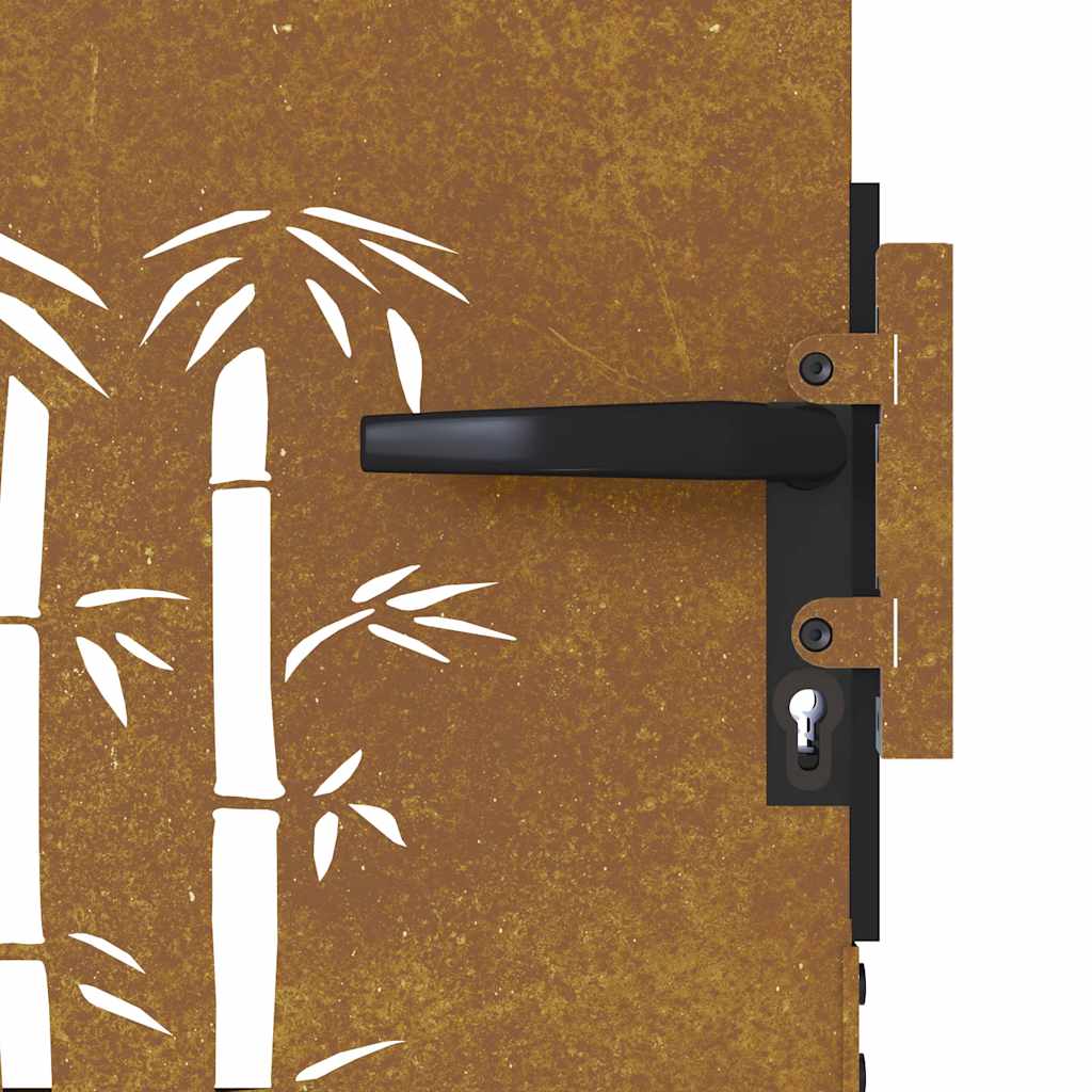 Gartentor 85x75 cm Cortenstahl Bambus-Design