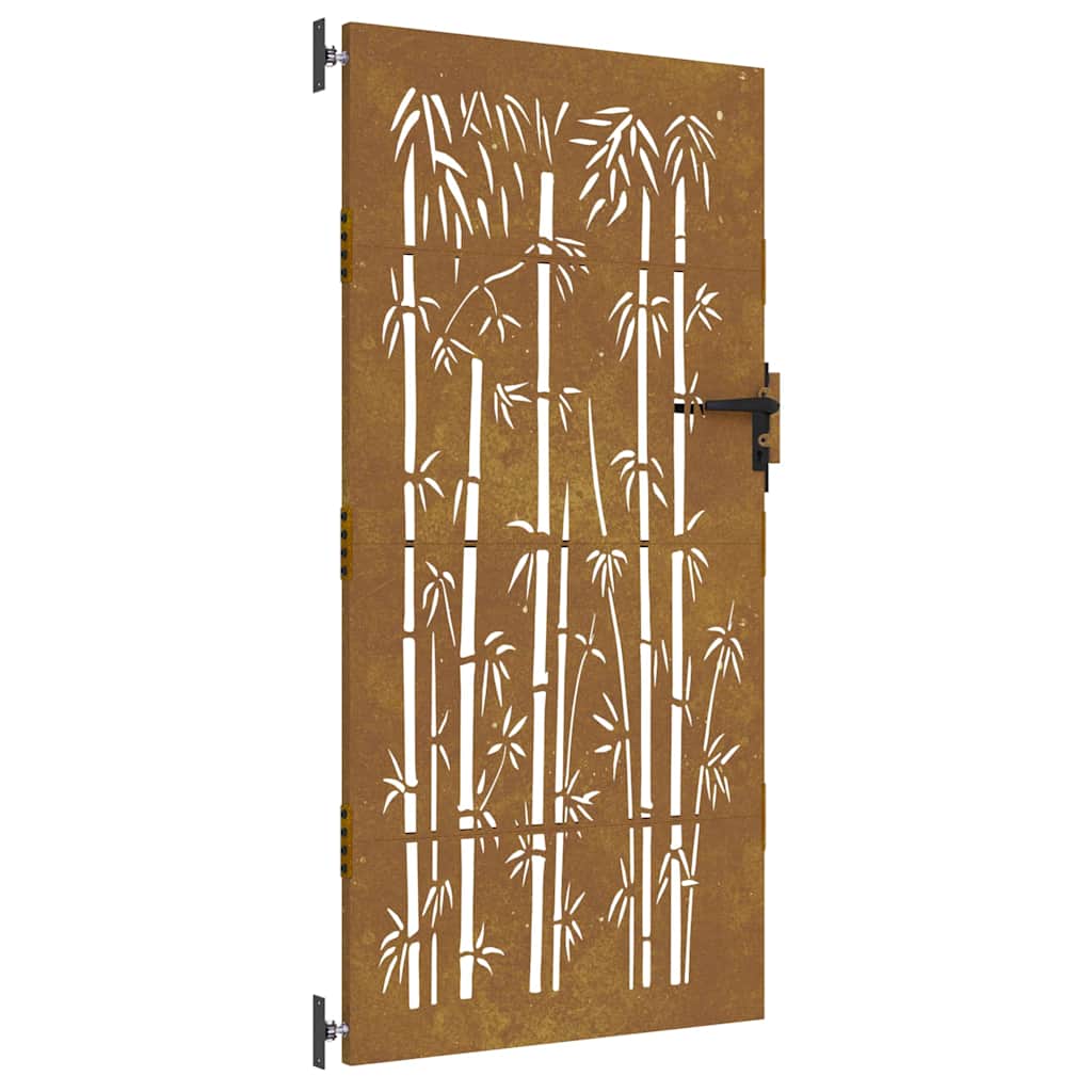 Gartentor 85x200 cm Cortenstahl Bambus-Design
