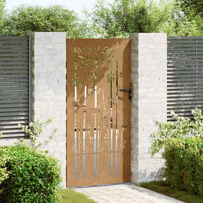 Gartentor 85x200 cm Cortenstahl Bambus-Design