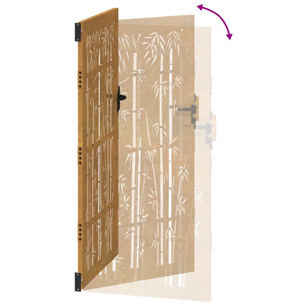 Gartentor 85x200 cm Cortenstahl Bambus-Design