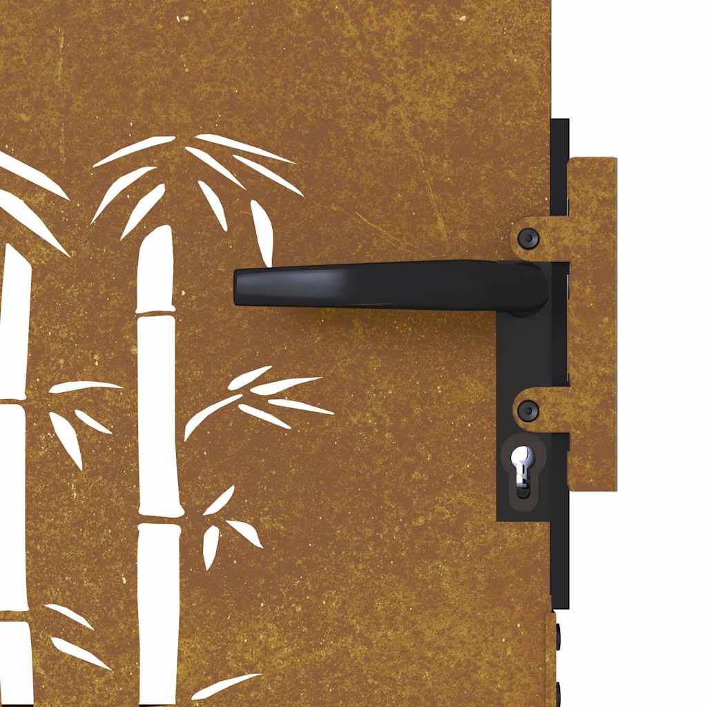 Gartentor 85x200 cm Cortenstahl Bambus-Design