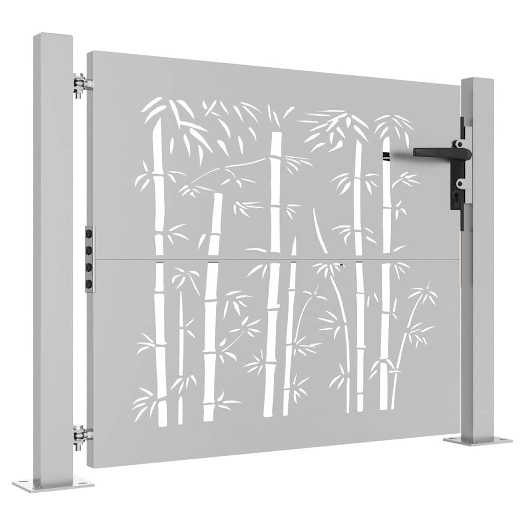 Gartentor 100x100 cm Cortenstahl Bambus-Design