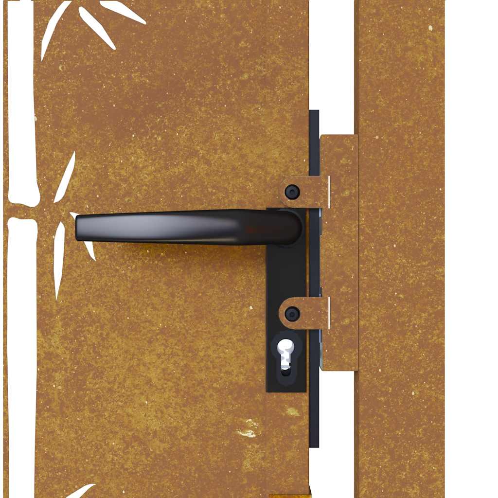 Gartentor 100x100 cm Cortenstahl Bambus-Design