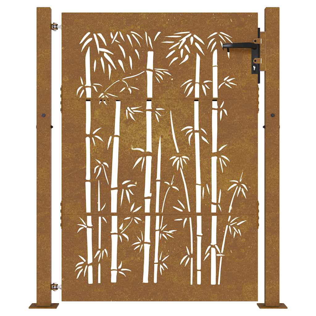 Gartentor 100x150 cm Cortenstahl Bambus-Design