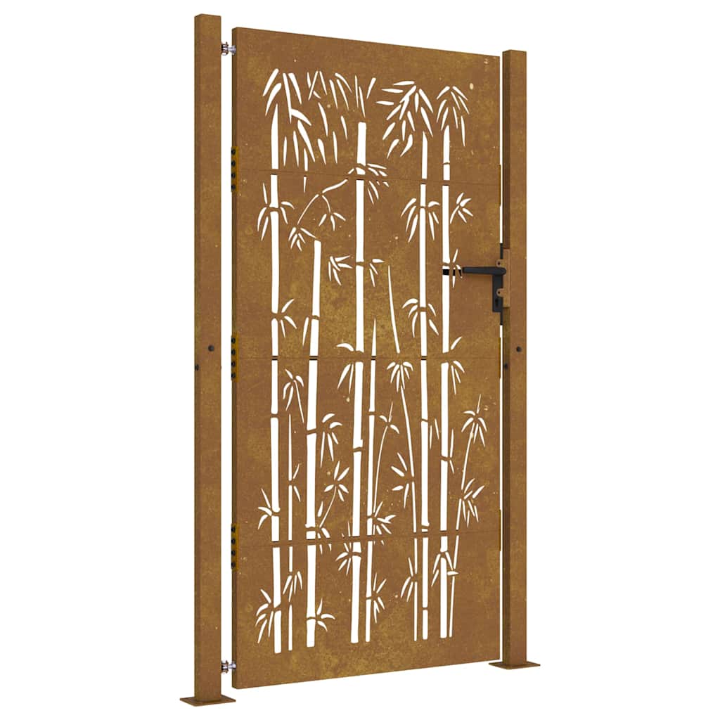 Gartentor 100x200 cm Cortenstahl Bambus-Design