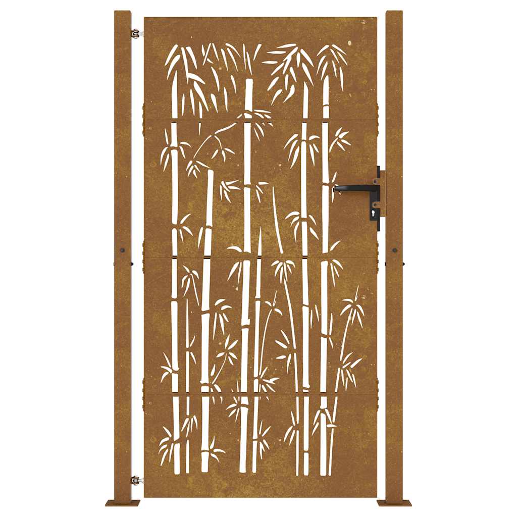 Gartentor 100x200 cm Cortenstahl Bambus-Design