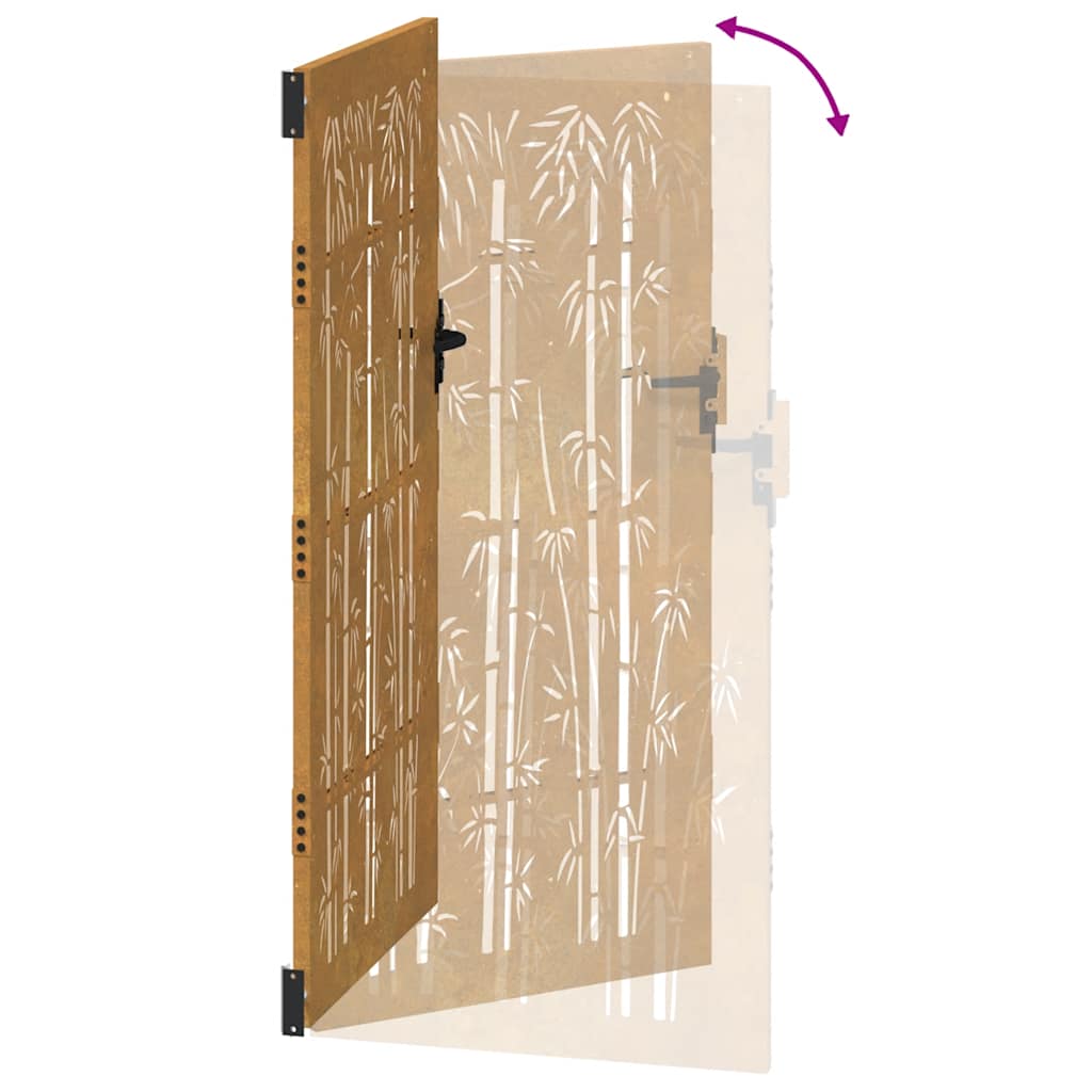Gartentor 100x200 cm Cortenstahl Bambus-Design