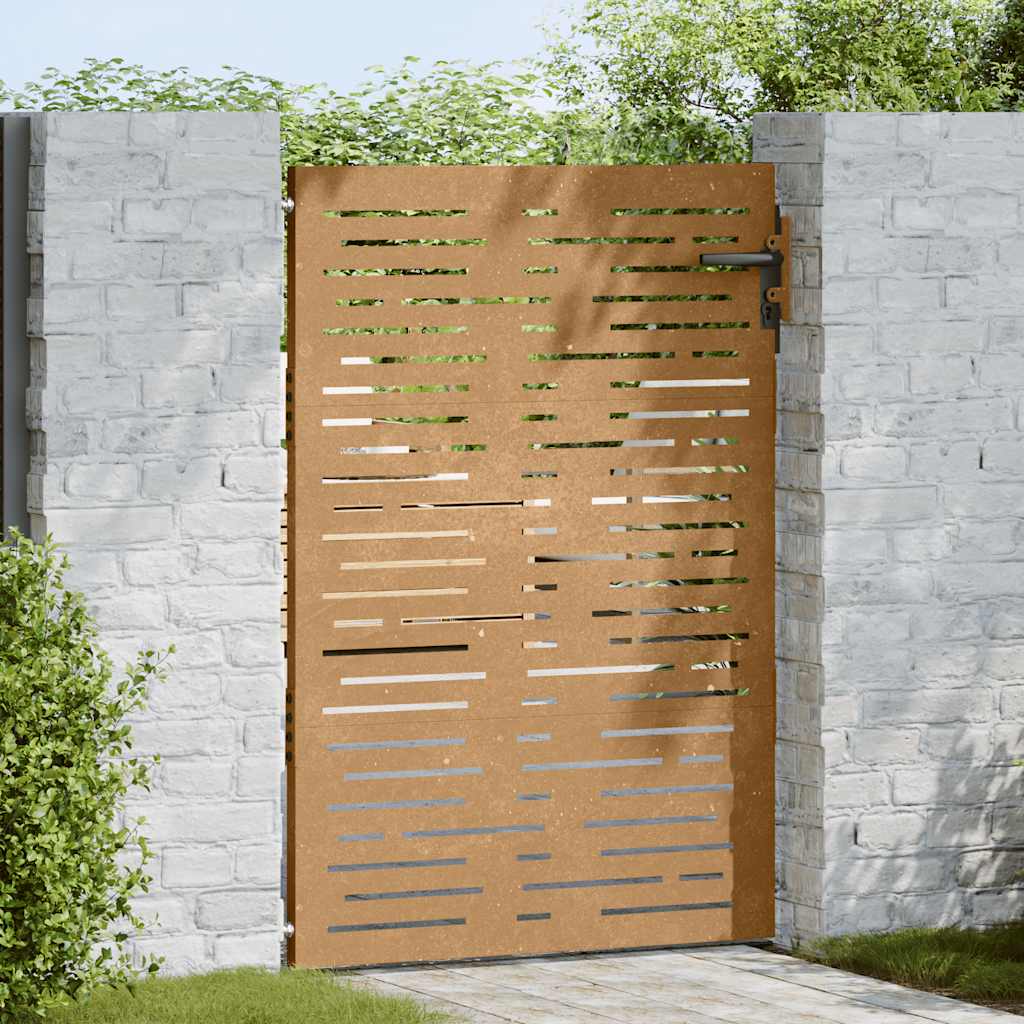 Gartentor 85x125 cm Cortenstahl Quadratisches Design