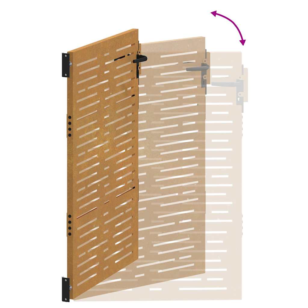Gartentor 85 x 125 cm Pulverbeschichteter Stahl Abschließbar