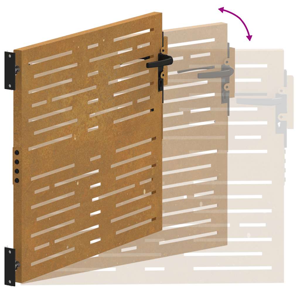 Gartentor 100x100 cm Cortenstahl Quadratisches Design